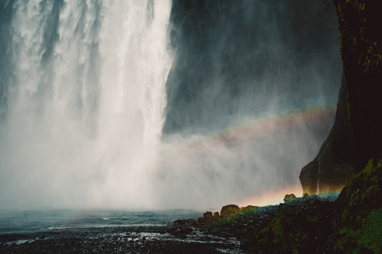 Waterfall and rainbows 