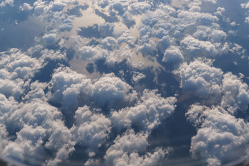 the sky from an airplane window