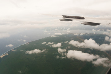 Fototapeta na wymiar the sky from an airplane window