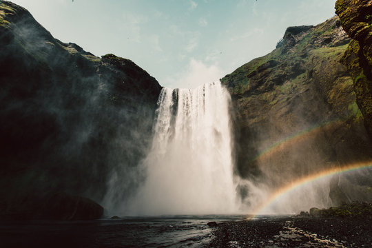Waterfall and rainbows 