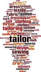 Tailor word cloud concept. Vector illustration