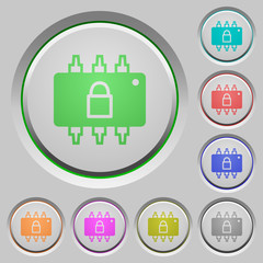 Hardware locked push buttons