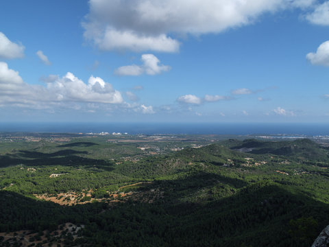 View over Mallorca with cloudy sky
