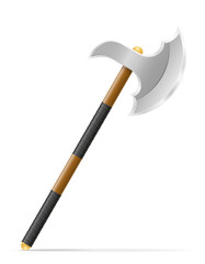 battle axe medieval stock vector illustration