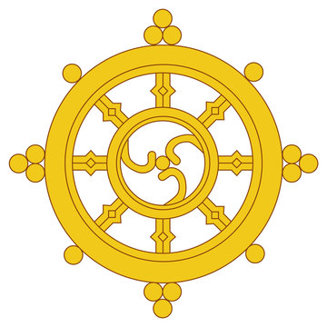 Dharma wheel vector