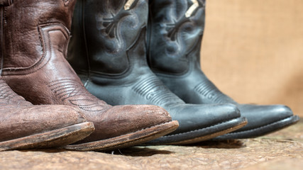 detail of country boots: toes