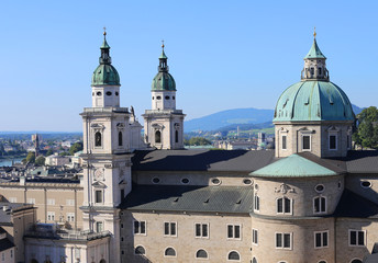 Fototapeta na wymiar Salzburg Cathedral in baroque style in Austria Europe