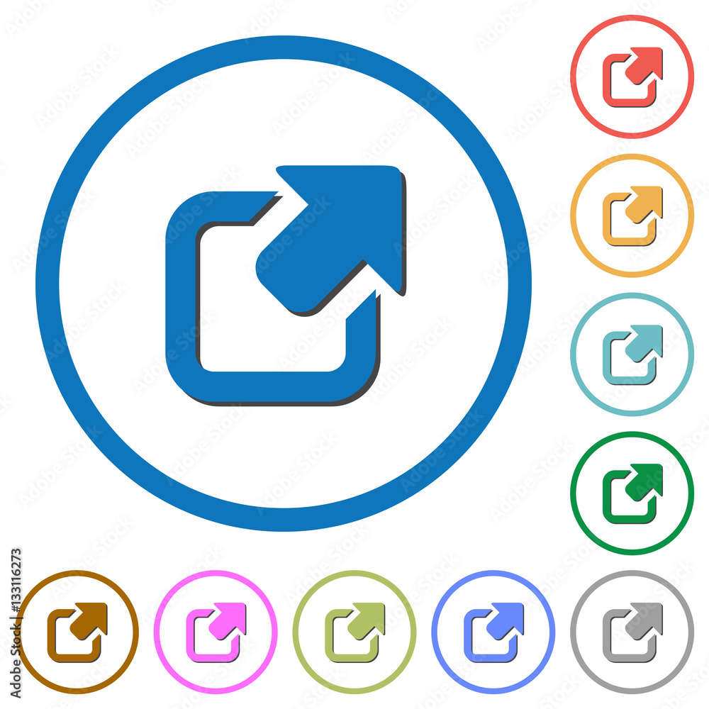 Poster Export with upper right arrow icons with shadows and outline