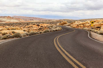 Road at Valley of Fire State Park, Southern Nevada, USA