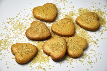 gingerbread hearts sprinkled with sugar