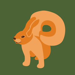 squirrel    vector illustration Flat style