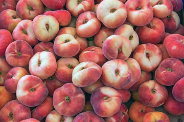 Peaches for sale at a market in Palermo, Sicily