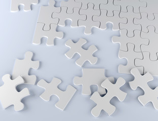 Fototapeta premium puzzle on white background business team 3D illustration