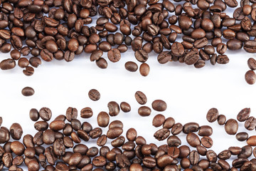 Coffee beans isolated on white background