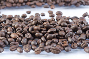Coffee beans isolated on white background