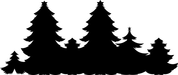 Obraz premium Christmas trees silhouette