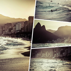 Collage of Rio de Janeiro (Brazil) images - travel background (m