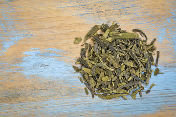 Fototapeta na wymiar Dragonwell green tea loose leaves