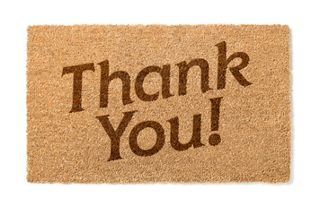 Thank You Welcome Mat Isolated On A White Background.