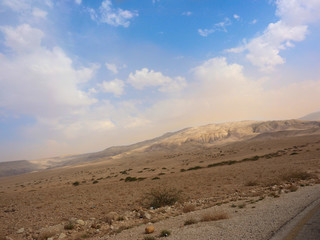 One the road to Dead Sea from Mountain Nebo
