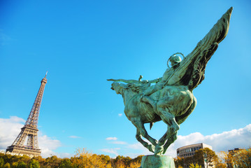 Cityscape with the Eiffel tower