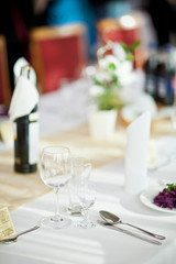 Beautiful wedding reception table decoration