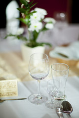 Beautiful wedding reception table decoration