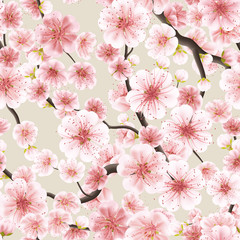 Seamless pink Sakura flowering cherry. EPS 10 - 133121028