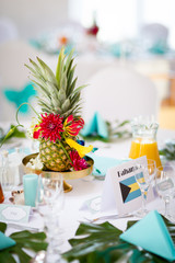 Beautiful wedding reception table decoration