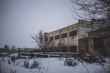 Fototapeta na wymiar Abandoned Industrial Buildings