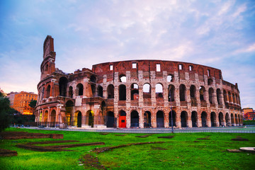 Fototapeta na wymiar The Colosseum in Rome in the morning