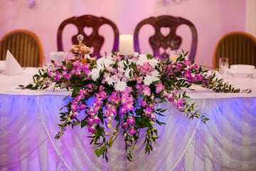 Beautiful wedding reception table decoration