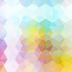 Triangle vector background. Can be used in cover design, book design, website background. Vector illustration. Blue, yellow, pink, white colors