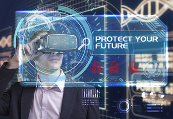 Business, Technology, Internet and network concept. Young busine