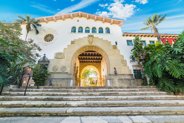 stairs in Santa Barbara courthouse - obrazy, fototapety, plakaty