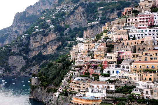 Buildings on cliff side 
