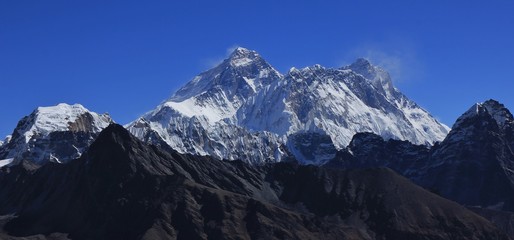 Fototapeta na wymiar Mount Everest, Nuptse and Lhotse