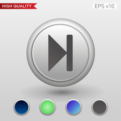 Colored icon or button of play next symbol with background