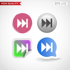 Colored icon or button of play next symbol with background