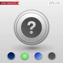 colored icon or button of question symbol with background