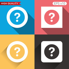 colored icon or button of question symbol with background