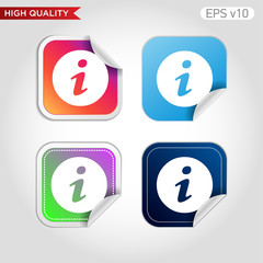 colored icon or button of info symbol with background