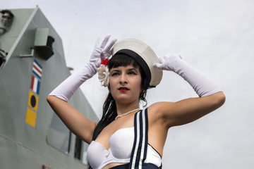 Sailor themed pinup girl