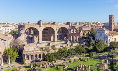 Fototapeta premium The Basilica of Maxentius and Constantine in the Roman Forum, Rome, Italy