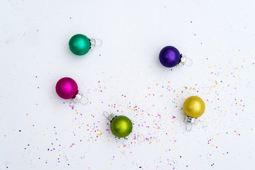 Glass Christmas Decoration matt colors with confetti