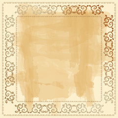 узорчатая рамка на папирусе, векторная иллюстрация