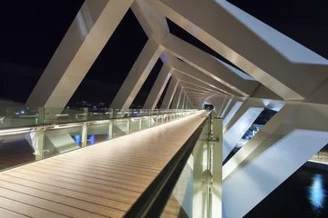 Foto op Plexiglas Helix Bridge Brug over het waterkanaal van Dubai