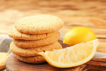Homemade cookies with lemon flavor, closeup