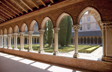Cloister of medieval Saint-Jacobins church in Toulouse, France