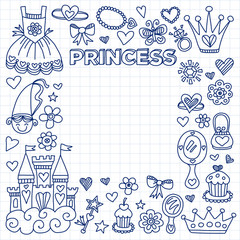 My little princess Hand drawn doodle elements